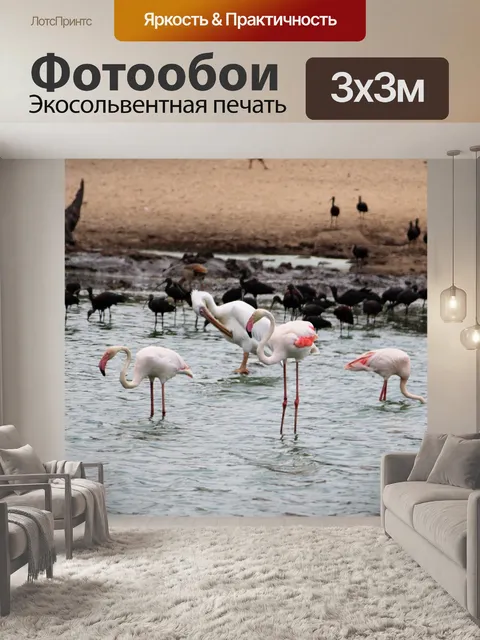 Фотообои Фламинго