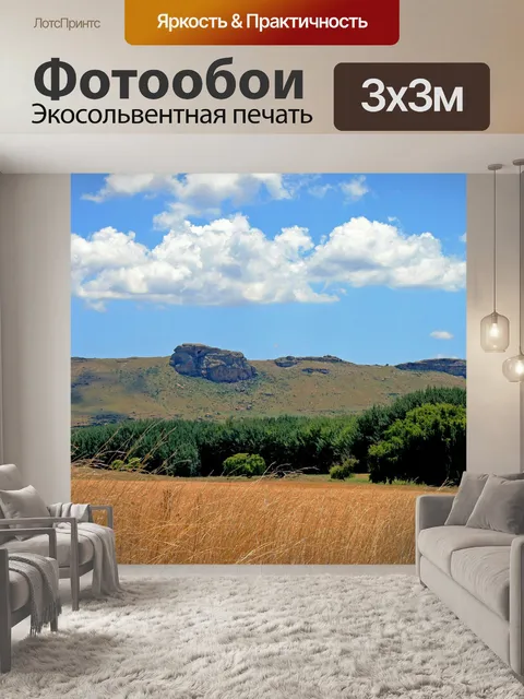 Фотообои Вельд травы и горы
