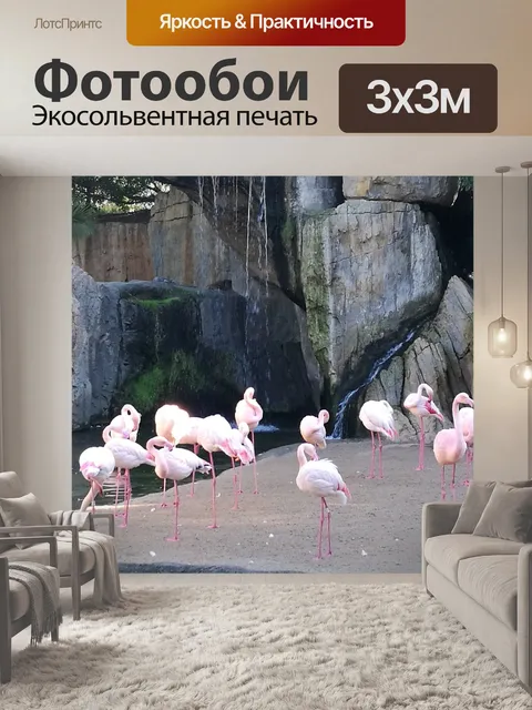 Фотообои Фламинго