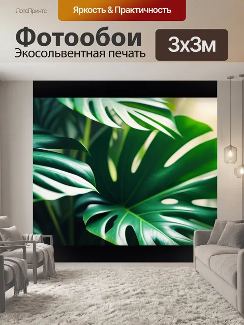 Фотообои с листьями монстеры