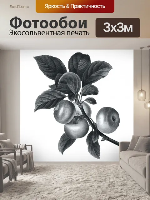 Фотообои Яблоки Винтаж Искусство Иллюстрация