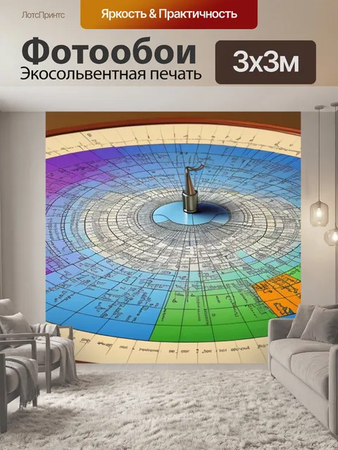 Фотообои круглая с рельефом сканворд