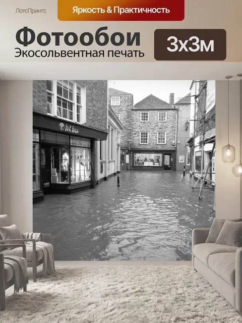 Фотообои Затоплены деревня