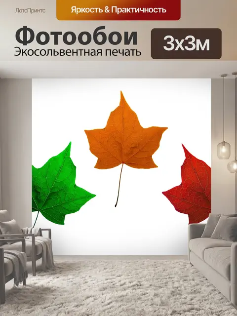Фотообои Зеленый Оранжевый Красный