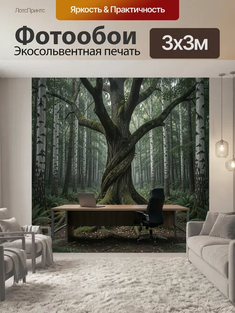 Фотообои Рабочее место в лесу