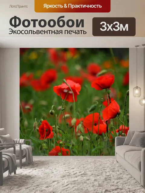 Фотообои Маки в полях