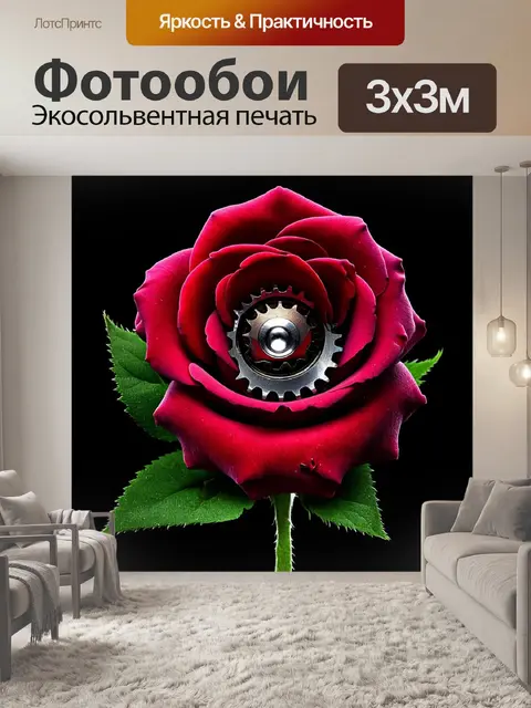 Фотообои розы в стиле стимпанк