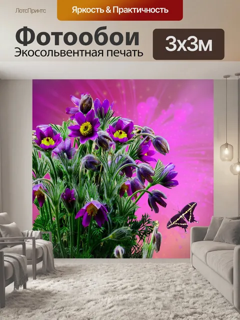Фотообои Pasqueflowers