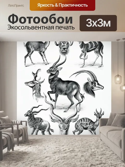 Фотообои Винтаж Иллюстрация животных