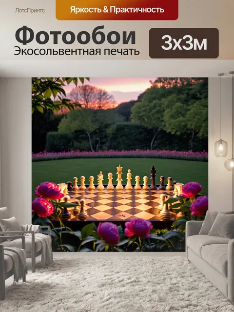 Фотообои открытая площадка для игры в шахматы
