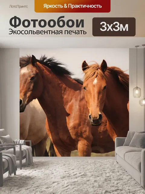 Фотообои художественный эффект на лошадях