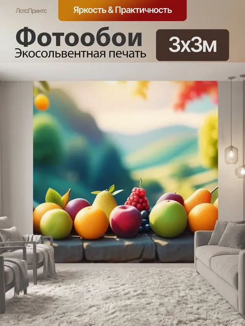Фотообои пейзаж с фруктов разноцветный