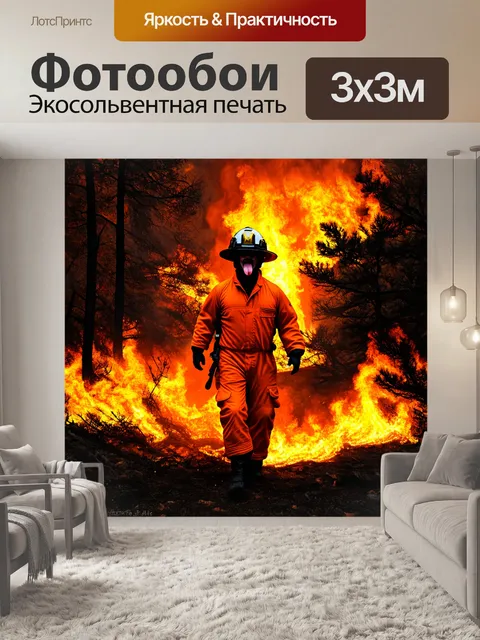 Фотообои огромный пейзаж лесного пожара