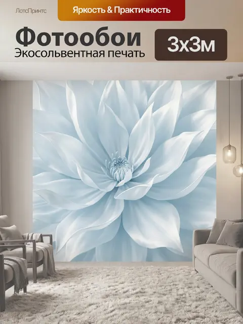 Фотообои Нежный белый цветок крупным планом