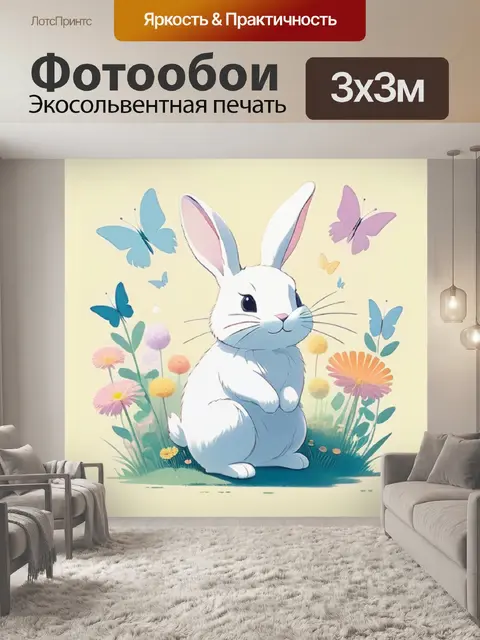 Фотообои кролик минимализм