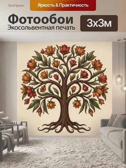 Фотообои Дерево с цветущими ветвями