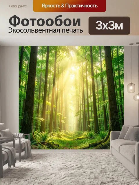 Фотообои Солнечный лесной просвет