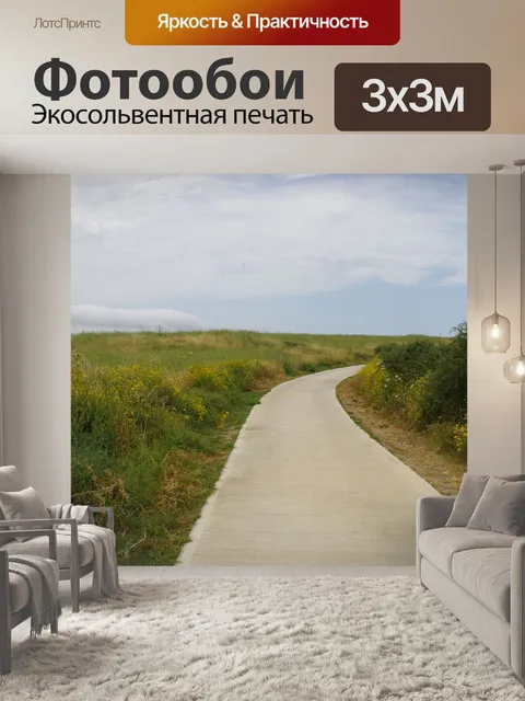 Фотообои Путь через луг полевого цветка