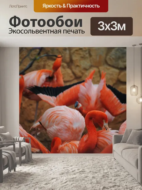 Фотообои Фламинго