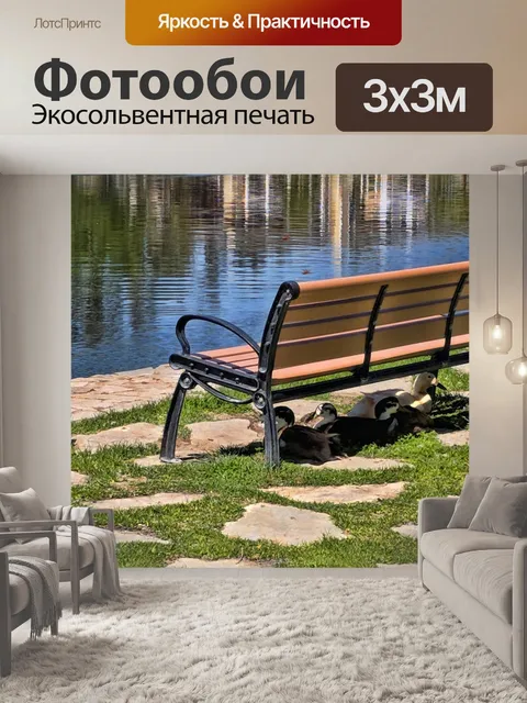 Фотообои Скамейка и утки