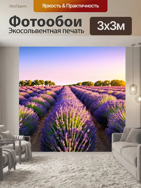 Фотообои поле лаванды при закате