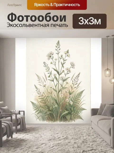 Фотообои Луговые травы и полевые цветы