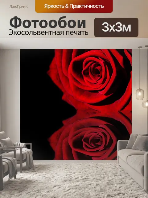 Фотообои Розы и отражения