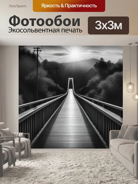 Фотообои пейзаж с моста чернобелый