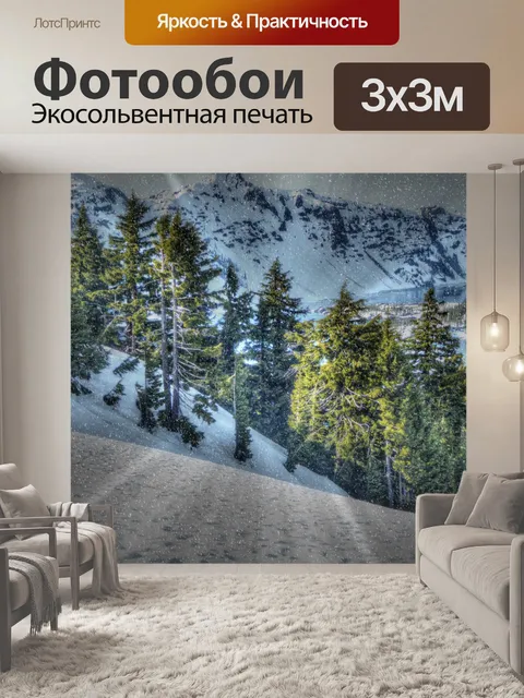 Фотообои Снежные сосны
