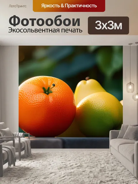 Фотообои фрукты, освещенные лучами заката