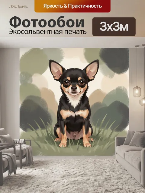Фотообои Милый чихуахуа в траве