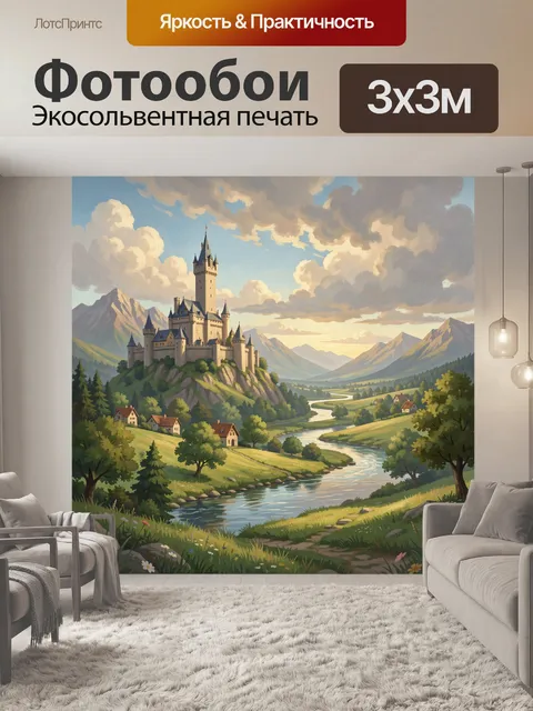 Фотообои Замок на скалистом холме