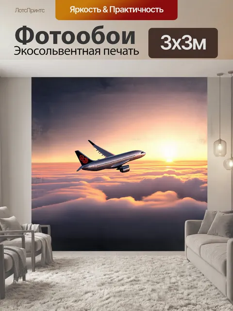 Фотообои реалистичное изображение самолета