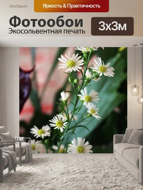 Фотообои Белые крошечные цветы