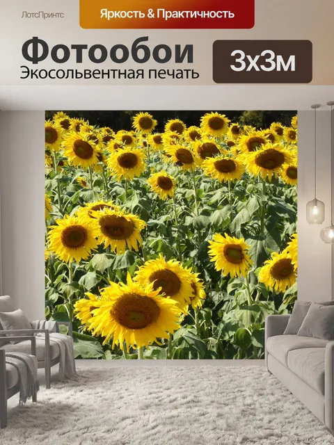 Фотообои Подсолнечное поле