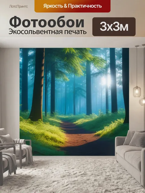 Фотообои спокойное утро в лесу