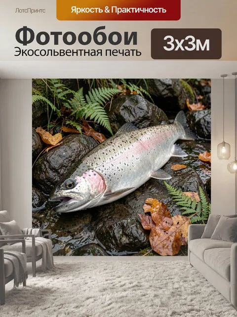Фотообои Рыба в горном ручье