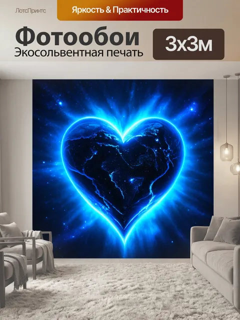 Фотообои синий сердце, где мир и природа созидают гармонию в волнующих синих оттенках