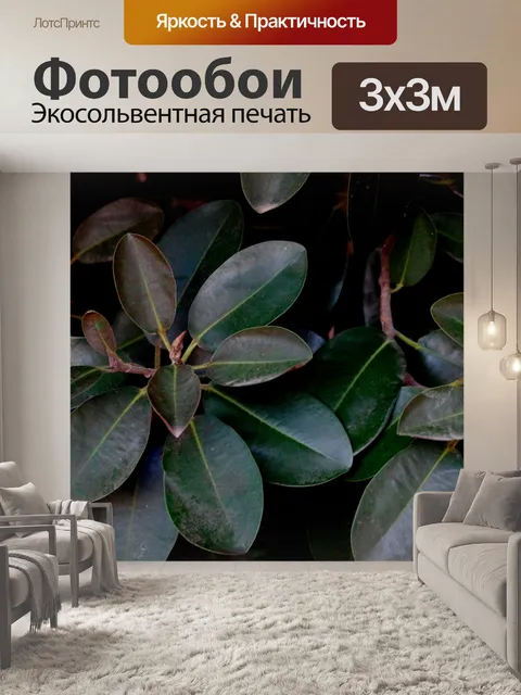 Фотообои Темно-зеленые листья