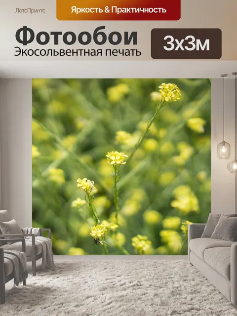 Фотообои Горчично-желтый Уайлдфлауэр