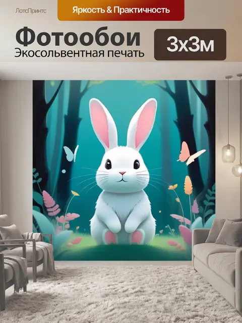 Фотообои кролик минимализм