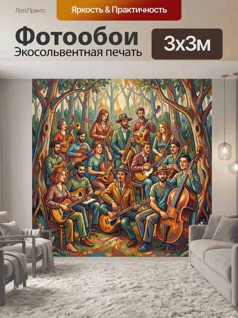 Фотообои Музыкальный ансамбль в лесу