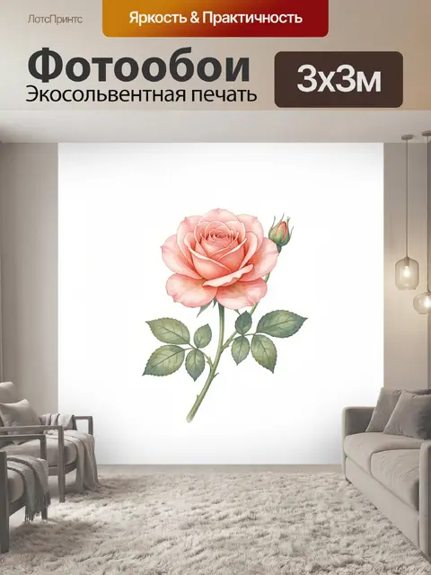 Фотообои Нежная розовая роза