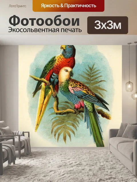 Фотообои Старый винтажный попугай