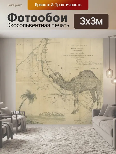 Фотообои Винтажная карта Омана