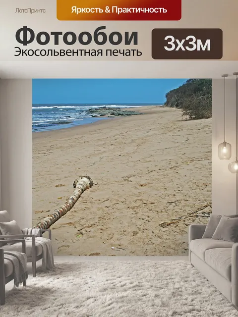 Фотообои Пляж с корягой