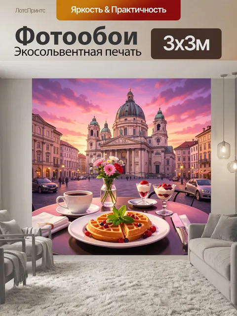 Фотообои Романтический завтрак в старом городе
