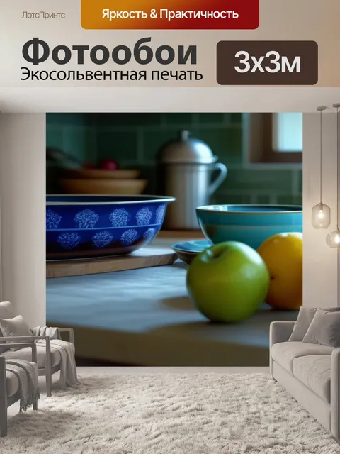 Фотообои фрукты в винтажной кухне