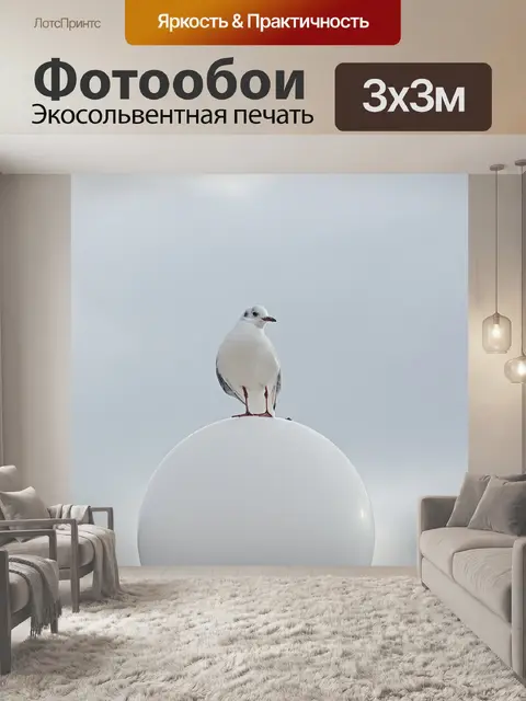 Фотообои Чайка отдыхает на ламповом глобусе