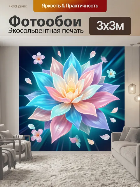 Фотообои Светящийся лотос в пастельных тонах